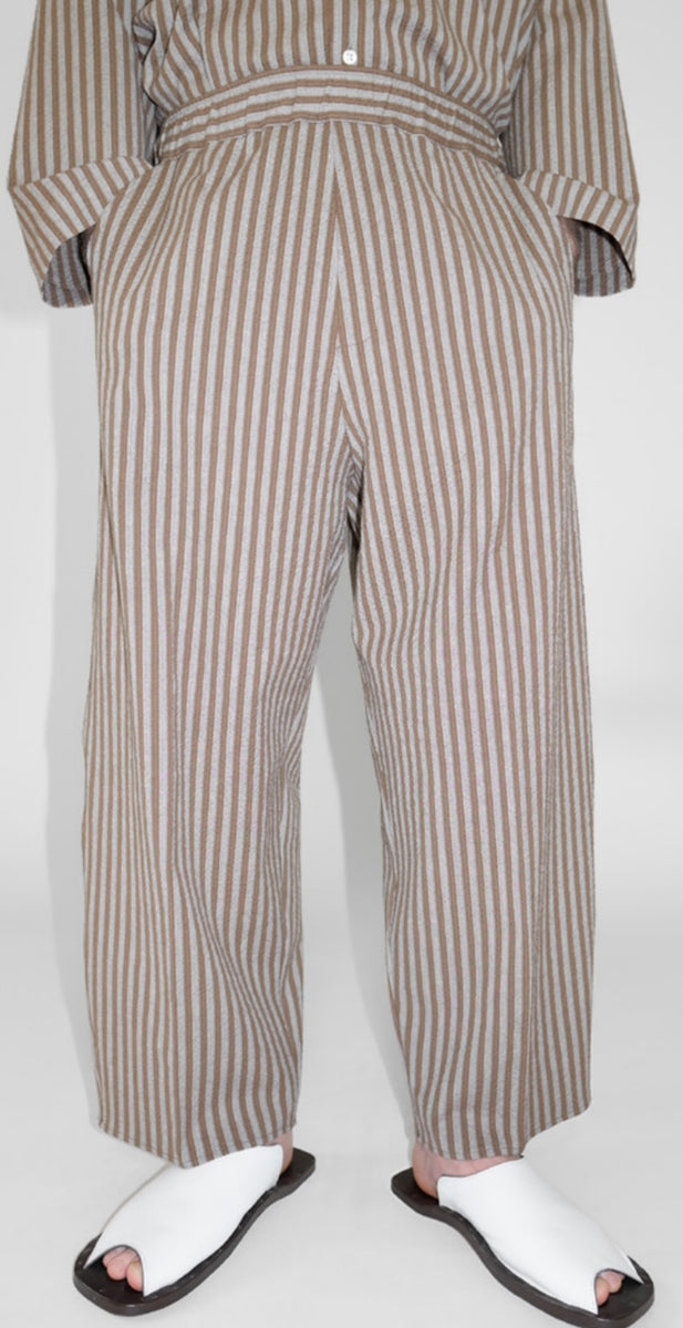 XS 新品 Cristaseya リネン パジャマ パンツ クリスタセヤ 茶 XS 新品 Cristaseya リネン パジャマ パンツ クリスタセヤ 茶