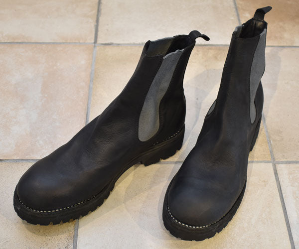 GUIDI 　/　グイディ  <BR>CHELSEA BOOTS  SOLE RUBBER/チェルシーブーツ<br>"HORSE FULL GRAIN"　BLKT 【76VX  HORSE FULL GRAIN 】<BR>【 795V 】【MEN'S】【シューズ】