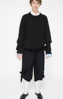 SALE!<BR>CristaSeya クリスタセヤ<br>" RAGLAN 3YARNS MAXI SWEATER BLACK<BR>  " ラグランセーター "<br>【20EN】【MEN'S/WOMEN'S】