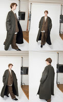 23AW<BR>CristaSeya クリスタセヤ<br>" COLLARLESS REVERSIBLE COAT WITH LEATHER PIPING " <br>カラーレスリバーシブルコート<br>【01WN-WO】【MEN'S/WOMEN'S】