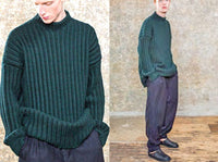 CASEY CASEY ケイシーケイシー <br>CREW NECK OPEN RIB SWEATER - WOOLY  <BR> クルーネックオープンリブセーター<br>【21HK005】【ニット】<BR>【MEN'S】