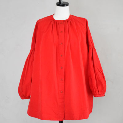 SALE!<BR>CASEY CASEY CASEY / ケイシーケイシー <br>3 BY 3 LESS SHIRT - PAPER COT / ボリュームスリーブブラウス<BR>【21FC321 】【WOMEN'S】
