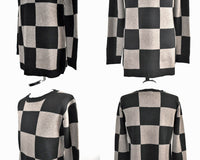 SALE！_<br>Aleksandr Manamis アレクサンダーマナミ<BR>パネルチェックセーター<br>【2231051】【MEN'S】