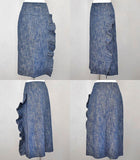 SALE!<BR>23ss<br>SARA LANZI / サラ ランツィ<br>" SKIRT WITH FLOUNCE " フリルスカート  <br>【02B DENIM】【WOMEN'S】