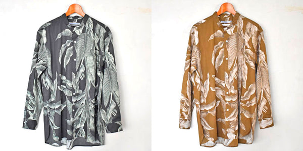 SALE!!<br>23ss<BR>CristaSeya クリスタセヤ<br>"  OVERSIZED MAO  SHIRT "LEAVES <br>オーバーサイズドマオシャツ<BR>【08DA-PA】【MEN'S/WOMEN'S】<BR>【ロングスリーブシャツ】