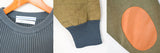 23ss<BR>CristaSeya クリスタセヤ<br>"  COTTON SWEATER WITH LEATHER PATCH<br> エルボーレザーパッチセーター【09PV-CO】<BR>【WOMEN'S】