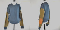 23ss<BR>CristaSeya クリスタセヤ<br>"  COTTON SWEATER WITH LEATHER PATCH<br> エルボーレザーパッチセーター【09PV-CO】<BR>【WOMEN'S】