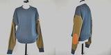 23ss<BR>CristaSeya クリスタセヤ<br>"  COTTON SWEATER WITH LEATHER PATCH<br> エルボーレザーパッチセーター【09PV-CO】<BR>【WOMEN'S】