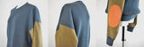 23ss<BR>CristaSeya クリスタセヤ<br>"  COTTON SWEATER WITH LEATHER PATCH<br> エルボーレザーパッチセーター【09PV-CO】<BR>【WOMEN'S】