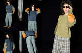 23ss<BR>CristaSeya クリスタセヤ<br>"  COTTON SWEATER WITH LEATHER PATCH<br> エルボーレザーパッチセーター【09PV-CO】<BR>【WOMEN'S】