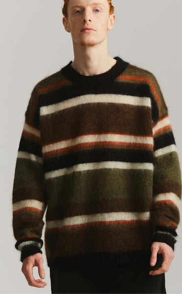 24AW_<BR>CASEY CASEY ケイシーケイシー <br>STRIPE MOHSIL JUMPER - MOHSIL /  シルクモヘアニット<br>【23HK011】【MEN'S】