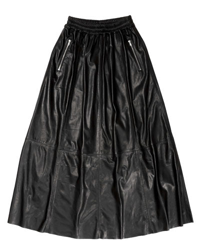 24AW_<br>A LEATHER /  エーレザー <BR>COWHIDE LEATHER<BR> A-LINE SKIRT  <BR>カウハイドレザー<BR>エーラインスカート/ <br>【ARS2407】【WOMEN'S】