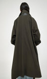 2026年8月入荷予定<br>26AW<BR>CristaSeya クリスタセヤ<br>" OVERSIZED TRENCH<br> WITH LEATHER PATCH " <br>オーバーサイズドコート<BR>【01KA-27】【MEN'S/WOMEN'S】