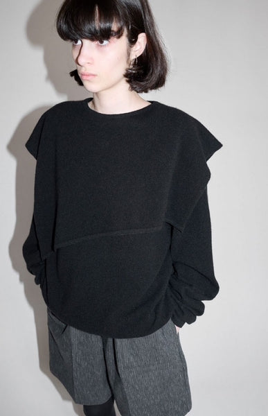 25AW<BR>CristaSeya クリスタセヤ<br>" FLANNEL SAILOR COLLAR<BR> SWEATER  " <br>フランネルセーラーカラーセーター<BR>【11VC-FL】【MEN'S/WOMEN'S】