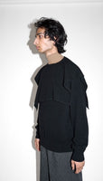 25AW<BR>CristaSeya クリスタセヤ<br>" FLANNEL SAILOR COLLAR<BR> SWEATER  " <br>フランネルセーラーカラーセーター<BR>【11VC-FL】【MEN'S/WOMEN'S】