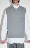 25AW<BR>CristaSeya クリスタセヤ<br>" OVERSIZED V NECK<BR> FLANNEL GILET  " <br>オーバーサイズド<BR>Vネックフランネルジレフランネル<BR>【10VC-FL】【MEN'S/WOMEN'S】