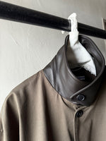 25AW<BR>CristaSeya クリスタセヤ<br>" JAPANESECOTTON OVERSIZED<BR> BLOUSON WITH LEATHERPATCH " <br>レザーパッチオーバーサイズドブルゾン<BR>【07KA-25】【MEN'S/WOMEN'S】