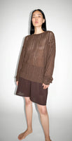 24ss<BR>CristaSeya クリスタセヤ<br>" LINEN CABLE<BR> KNIT SWEATER " <br>リネンケーブルセーター<BR>【15VD-LI】【WOMEN'S】