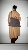 24ss<BR>CristaSeya クリスタセヤ<br>" COLLARLESS COAT WITH LEATHER PIPING " <br>レザーパイピングカラーレスコート<BR>【13VD-WL】【MEN'S/WOMEN'S】