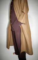 SALE !<BR>CristaSeya クリスタセヤ<br>" COLLARLESS COAT WITH LEATHER PIPING " <br>レザーパイピングカラーレスコート<BR>【13VD-WL】【MEN'S/WOMEN'S】