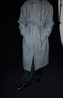 SALE!<BR>CristaSeya クリスタセヤ<br>" OVERSIZED COAT WITH LEATHER PATCH " <br>ウールヘリンボーンコート<BR>【01SH】【MEN'S/WOMEN'S】