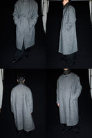 SALE!<BR>CristaSeya クリスタセヤ<br>" OVERSIZED COAT WITH LEATHER PATCH " <br>ウールヘリンボーンコート<BR>【01SH】【MEN'S/WOMEN'S】