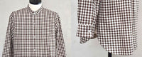 CristaSeya クリスタセヤ<br>"CLAUDINE COLLAR SHIRT"<BR> BROWN CHECK<br>マオカラーシャツ<BR>【05SH-FL】【MEN'S】