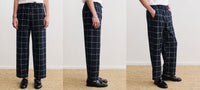 30% OFF SALE<br>A KIND OF GUISE <BR> アカインドオブガイズ <br>SAMURAI TROUSERS  <BR>ウエストシャーリングイージーパンツ<BR> MIDNIGHT BLACK CHECK<BR> 【205 823】AKOG【MEN'S】
